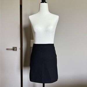 Aritzia - Wilfred classic mini skirt, size 0, navy pinstripe. Barely worn!
